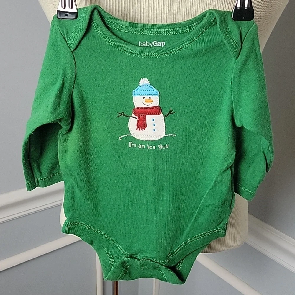 BABY GAP Bundle of 3 Baby Boy‎ Winter Holiday Long Sleeve One Piece Outfits